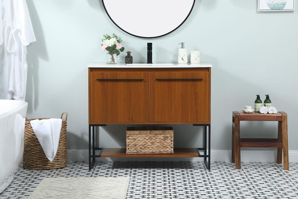 Elegant Furniture & Lighting - Sloane 40 inch Single bathroom vanity in teak - VF42540MTK veiw 2