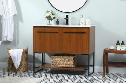 Elegant Furniture & Lighting - Sloane 40 inch Single bathroom vanity in teak - VF42540MTK veiw 3