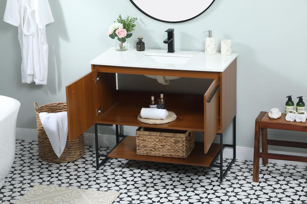 Elegant Furniture & Lighting - Sloane 40 inch Single bathroom vanity in teak - VF42540MTK veiw 4