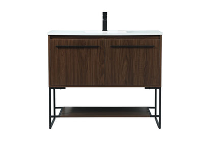 Elegant Furniture & Lighting - Sloane 40 inch Single bathroom vanity in walnut - VF42540MWT veiw 1