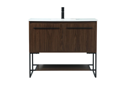 Elegant Furniture & Lighting - Sloane 40 inch Single bathroom vanity in walnut - VF42540MWT veiw 1