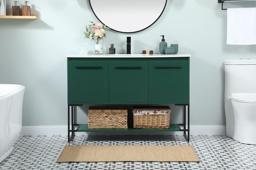 Elegant Furniture & Lighting - Sloane 48 inch Single bathroom vanity in green - VF42548MGN veiw 2