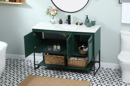 Elegant Furniture & Lighting - Sloane 48 inch Single bathroom vanity in green - VF42548MGN veiw 4