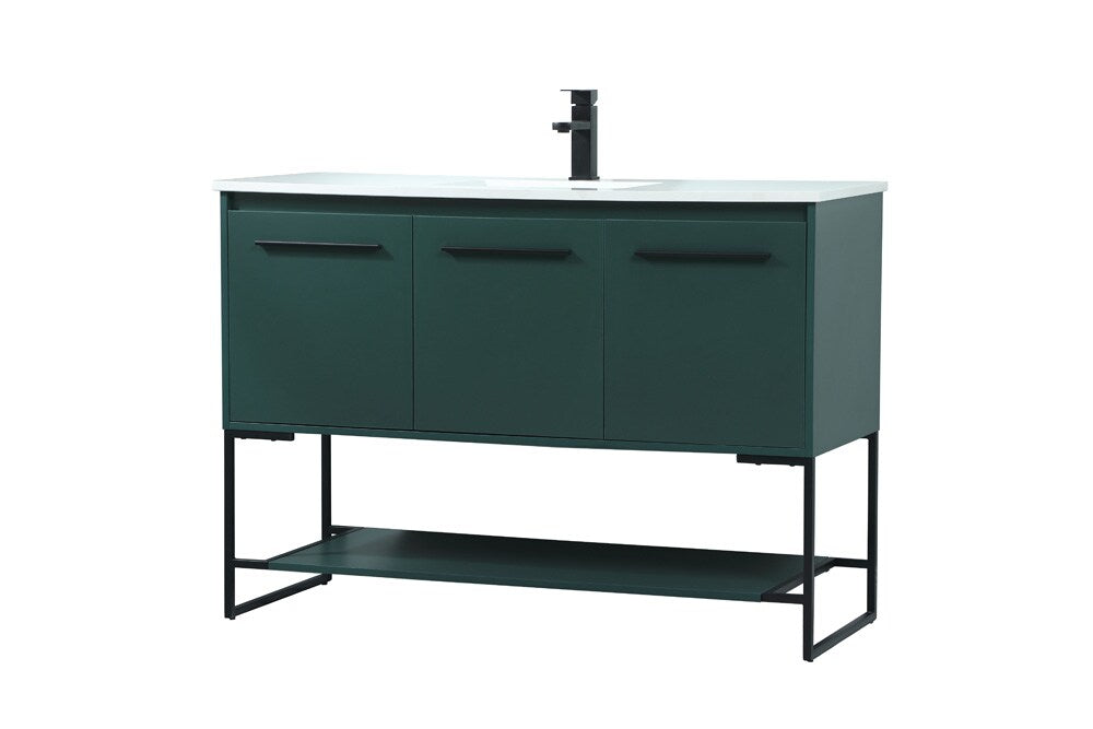 Elegant Furniture & Lighting - Sloane 48 inch Single bathroom vanity in green - VF42548MGN veiw 8