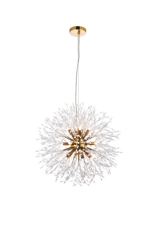 Elegant Furniture & Lighting - Solace 12 lights Gold pendant - 3507D24G veiw 1