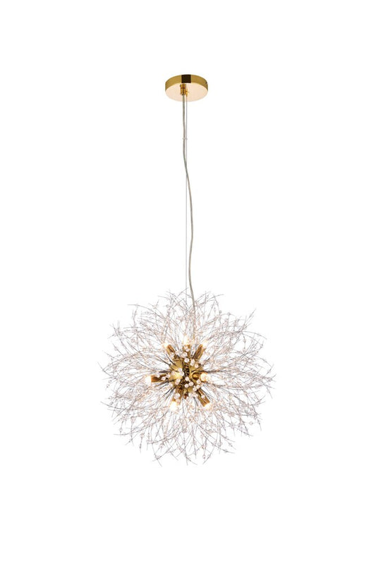 Elegant Furniture & Lighting - Solace 9 lights Gold pendant - 3507D18G veiw 1