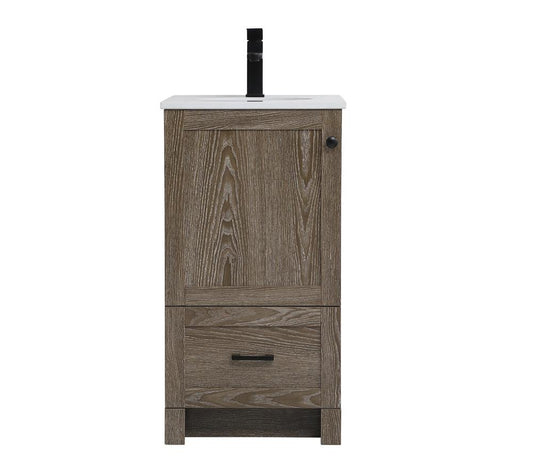 Elegant Furniture & Lighting - Soma 18 inch Single Bathroom Vanity in Weathered oak - VF2818WO veiw 1