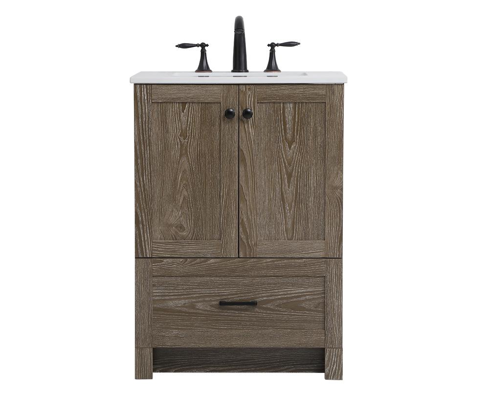 Elegant Furniture & Lighting - Soma 24 inch Single Bathroom Vanity in Weathered oak - VF2824WO veiw 1