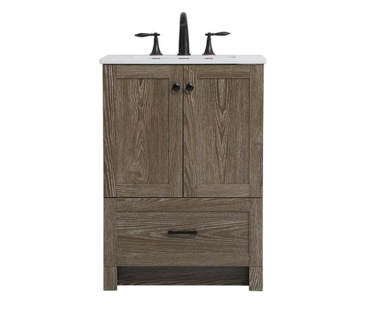 Elegant Furniture & Lighting - Soma 24 inch Single Bathroom Vanity in Weathered oak - VF2824WO veiw 1