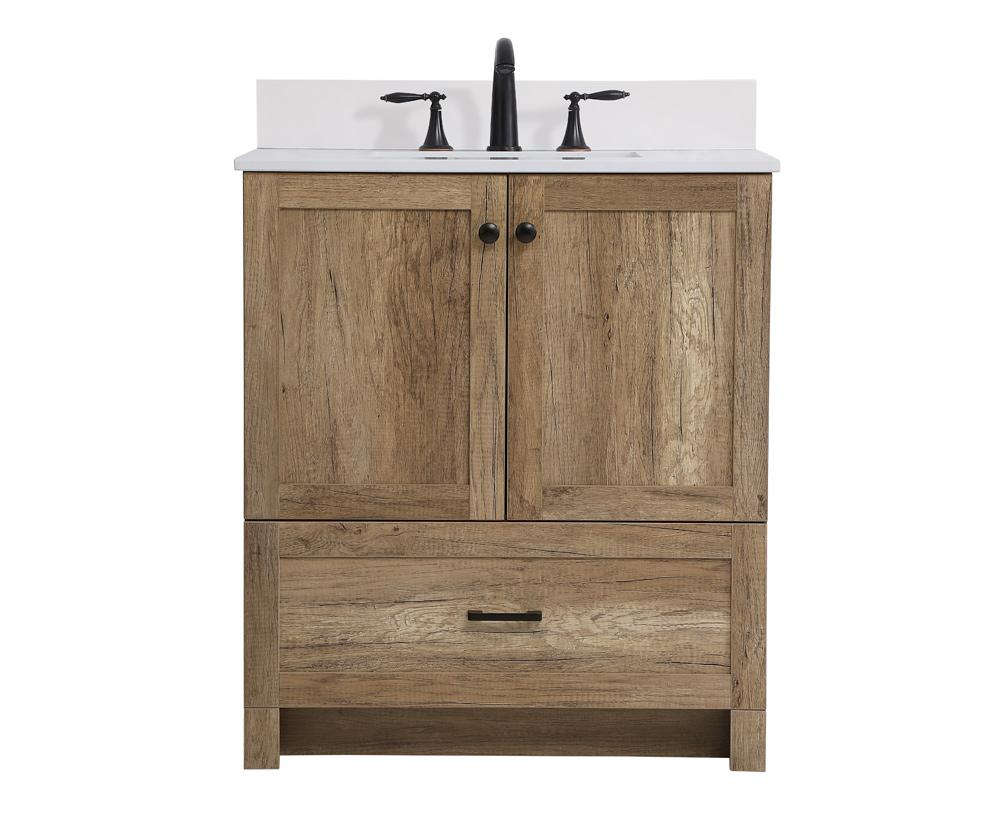 Elegant Furniture & Lighting - Soma 30 inch Single Bathroom Vanity in Natural oak with Backsplash - VF2830NT-BS veiw 1