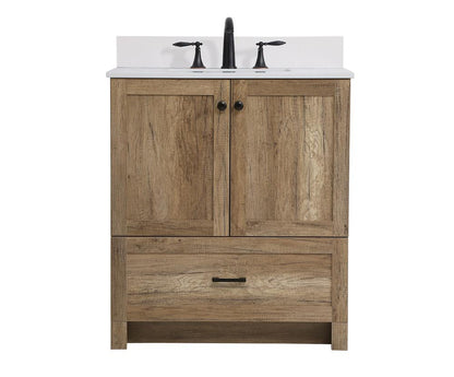 Elegant Furniture & Lighting - Soma 30 inch Single Bathroom Vanity in Natural oak with Backsplash - VF2830NT-BS veiw 1