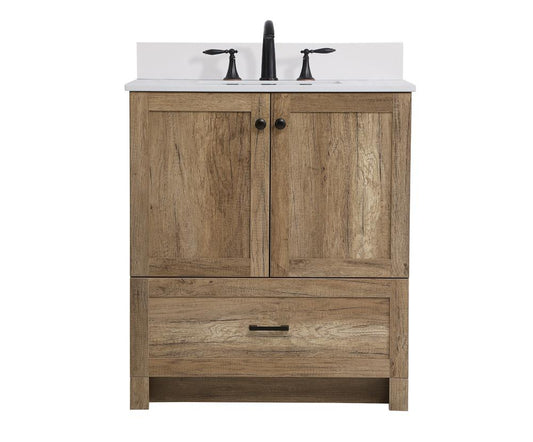 Elegant Furniture & Lighting - Soma 30 inch Single Bathroom Vanity in Natural oak with Backsplash - VF2830NT-BS veiw 1