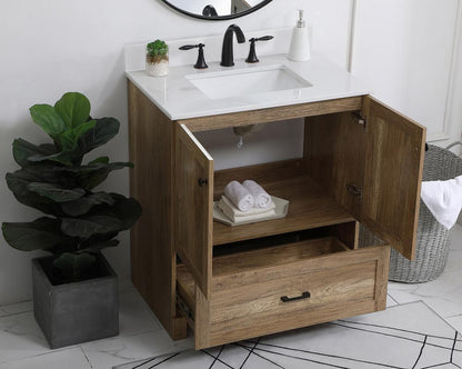 Elegant Furniture & Lighting - Soma 30 inch Single Bathroom Vanity in Natural oak with Backsplash - VF2830NT-BS veiw 9