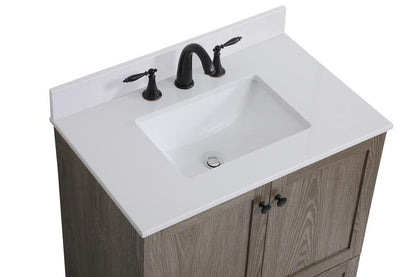 Elegant Furniture & Lighting - Soma 30 inch Single Bathroom Vanity in Weathered oak with Backsplash - VF2830WO-BS veiw 3