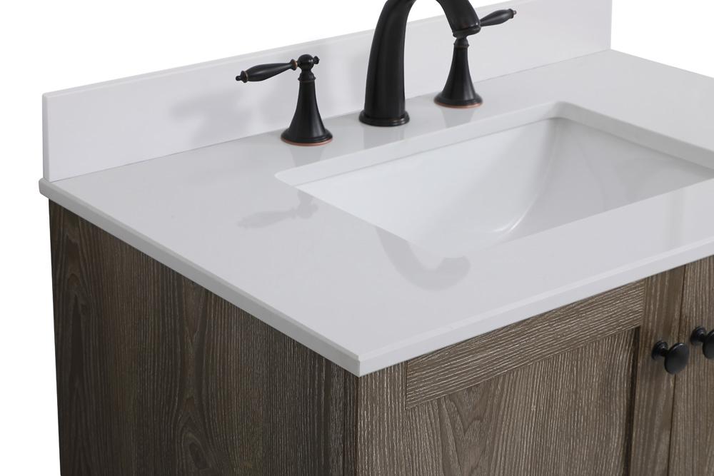 Elegant Furniture & Lighting - Soma 30 inch Single Bathroom Vanity in Weathered oak with Backsplash - VF2830WO-BS veiw 4