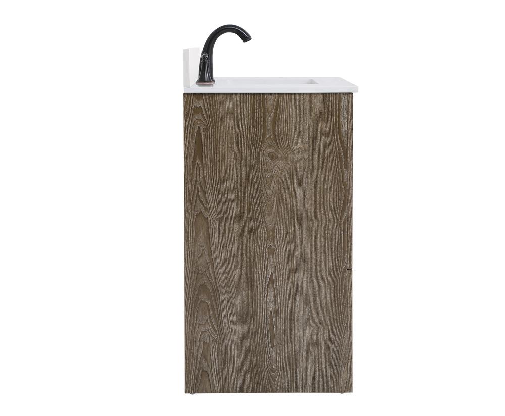 Elegant Furniture & Lighting - Soma 30 inch Single Bathroom Vanity in Weathered oak with Backsplash - VF2830WO-BS veiw 7