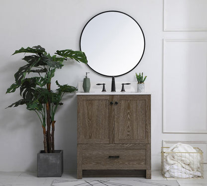 Elegant Furniture & Lighting - Soma 30 inch Single Bathroom Vanity in Weathered oak with Backsplash - VF2830WO-BS veiw 10