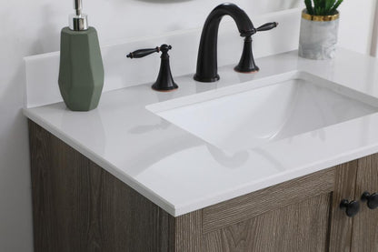 Elegant Furniture & Lighting - Soma 30 inch Single Bathroom Vanity in Weathered oak with Backsplash - VF2830WO-BS veiw 11