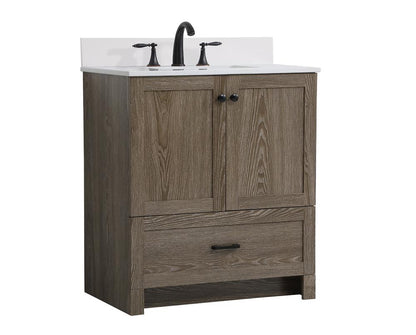 Elegant Furniture & Lighting - Soma 30 inch Single Bathroom Vanity in Weathered oak with Backsplash - VF2830WO-BS veiw 13