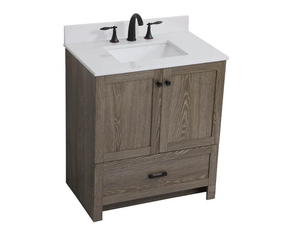 Elegant Furniture & Lighting - Soma 30 inch Single Bathroom Vanity in Weathered oak with Backsplash - VF2830WO-BS veiw 14