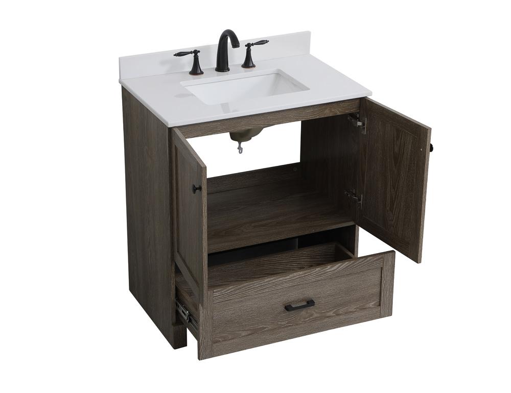 Elegant Furniture & Lighting - Soma 30 inch Single Bathroom Vanity in Weathered oak with Backsplash - VF2830WO-BS veiw 15