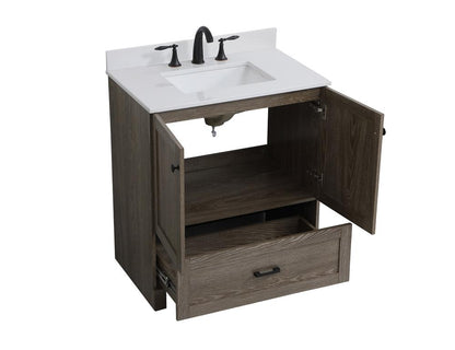 Elegant Furniture & Lighting - Soma 30 inch Single Bathroom Vanity in Weathered oak with Backsplash - VF2830WO-BS veiw 15