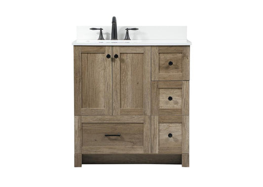 Elegant Furniture & Lighting - Soma 32 inch Single bathroom vanity in natural oak with backsplash - VF2832NT-BS veiw 1