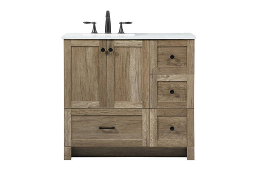Elegant Furniture & Lighting - Soma 36 inch Single bathroom vanity in natural oak - VF2836NT veiw 1