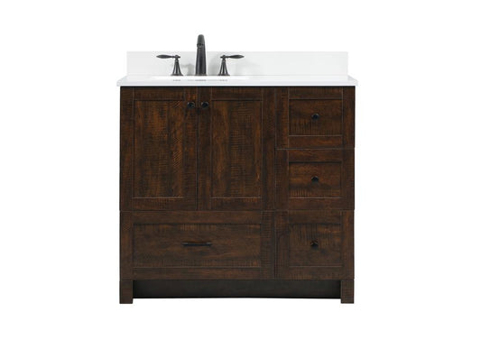 Elegant Furniture & Lighting - Soma 36 inch Single bathroom vanity in expresso with backsplash - VF2836EX-BS veiw 1