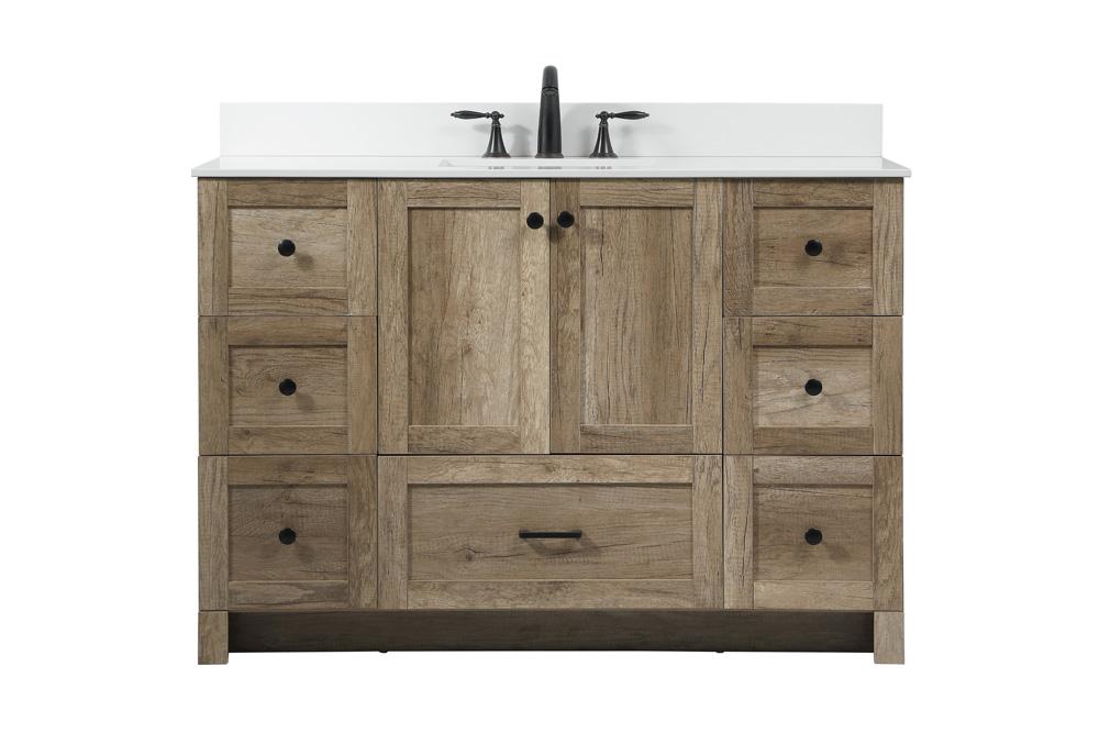 Elegant Furniture & Lighting - Soma 48 inch Single bathroom vanity in natural oak with backsplash - VF2848NT-BS veiw 1