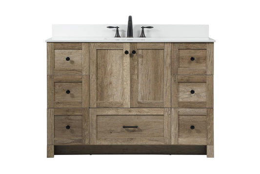 Elegant Furniture & Lighting - Soma 48 inch Single bathroom vanity in natural oak with backsplash - VF2848NT-BS veiw 1