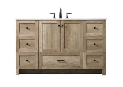 Elegant Furniture & Lighting - Soma 54 Inch SIngle Bathroom Vanity In Natural Oak - VF2854NT veiw 1