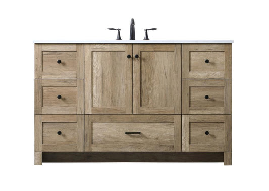 Elegant Furniture & Lighting - Soma 54 Inch SIngle Bathroom Vanity In Natural Oak - VF2854NT veiw 1
