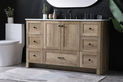 Elegant Furniture & Lighting - Soma 54 Inch SIngle Bathroom Vanity In Natural Oak - VF2854NT veiw 3