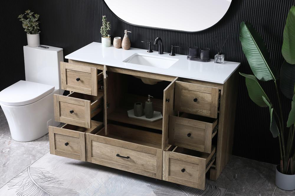 Elegant Furniture & Lighting - Soma 54 Inch SIngle Bathroom Vanity In Natural Oak - VF2854NT veiw 4