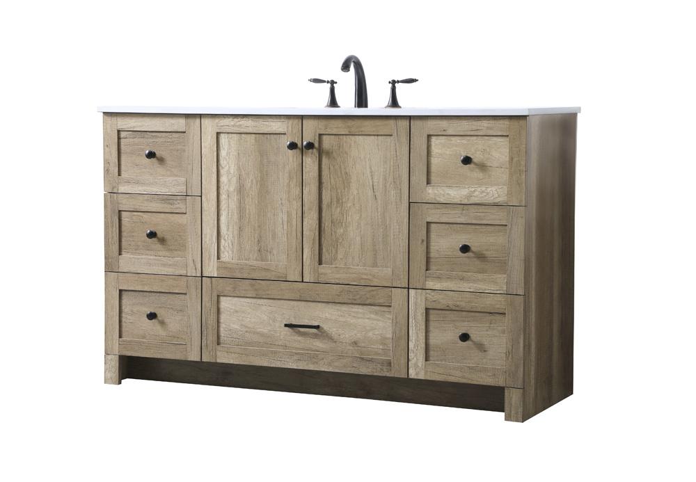 Elegant Furniture & Lighting - Soma 54 Inch SIngle Bathroom Vanity In Natural Oak - VF2854NT veiw 8