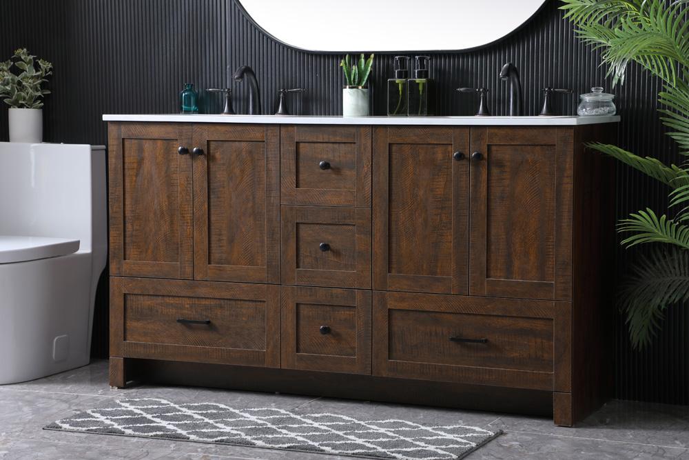 Elegant Furniture & Lighting - Soma 60 Inch Double Bathroom Vanity In Expresso - VF2860DEX veiw 3