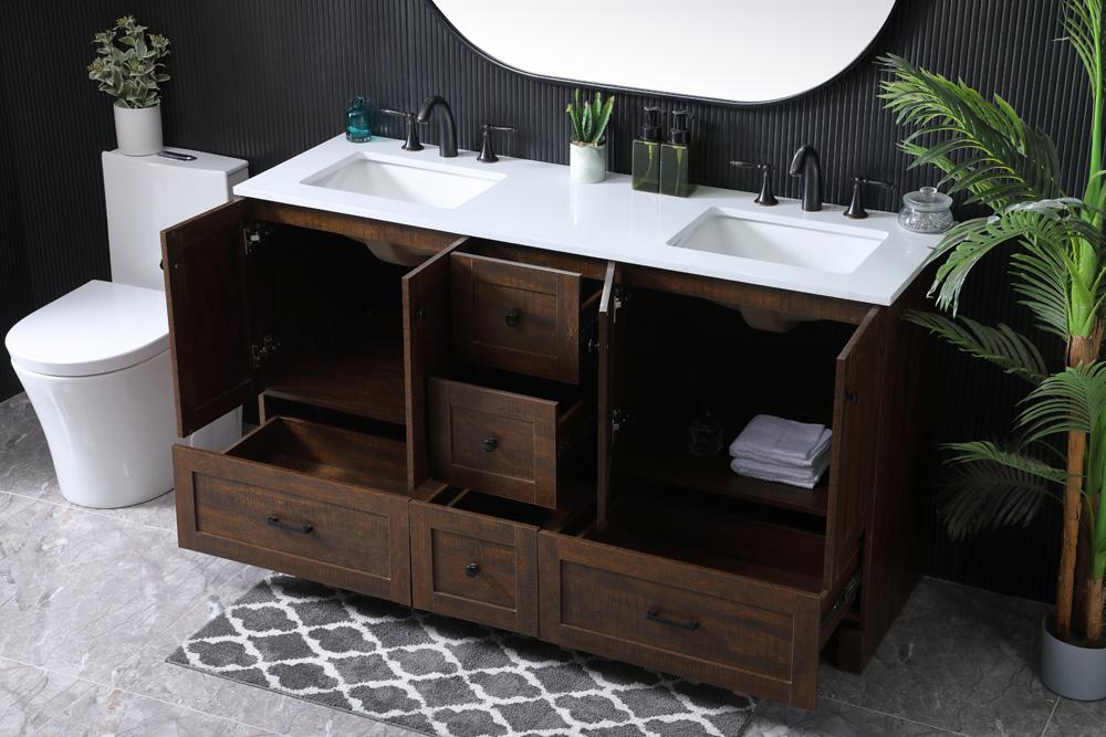 Elegant Furniture & Lighting - Soma 60 Inch Double Bathroom Vanity In Expresso - VF2860DEX veiw 4