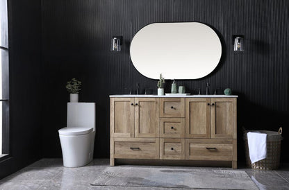 Elegant Furniture & Lighting - Soma 60 Inch Double Bathroom Vanity In Natural Oak - VF2860DNT veiw 5