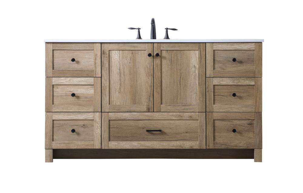 Elegant Furniture & Lighting - Soma 60 Inch SIngle Bathroom Vanity In Natural Oak - VF2860NT veiw 1