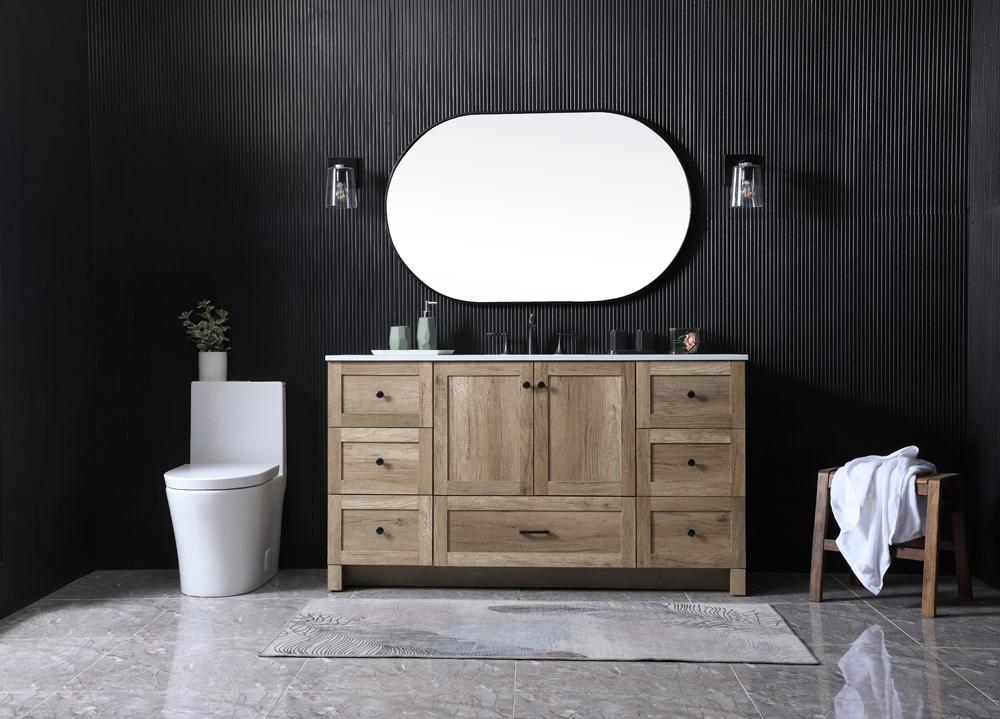 Elegant Furniture & Lighting - Soma 60 Inch SIngle Bathroom Vanity In Natural Oak - VF2860NT veiw 5