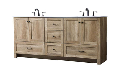Elegant Furniture & Lighting - Soma 72 Inch Double Bathroom Vanity In Natural Oak - VF2872DNT veiw 8