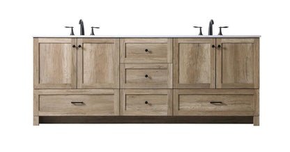 Elegant Furniture & Lighting - Soma 84 Inch Double Bathroom Vanity In Natural Oak - VF2884DNT veiw 1
