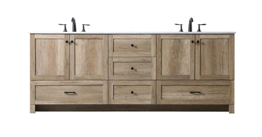 Elegant Furniture & Lighting - Soma 84 Inch Double Bathroom Vanity In Natural Oak - VF2884DNT veiw 1