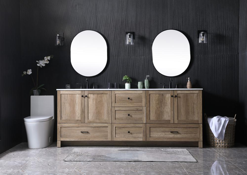 Elegant Furniture & Lighting - Soma 84 Inch Double Bathroom Vanity In Natural Oak - VF2884DNT veiw 5
