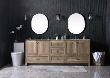 Elegant Furniture & Lighting - Soma 84 Inch Double Bathroom Vanity In Natural Oak - VF2884DNT veiw 5