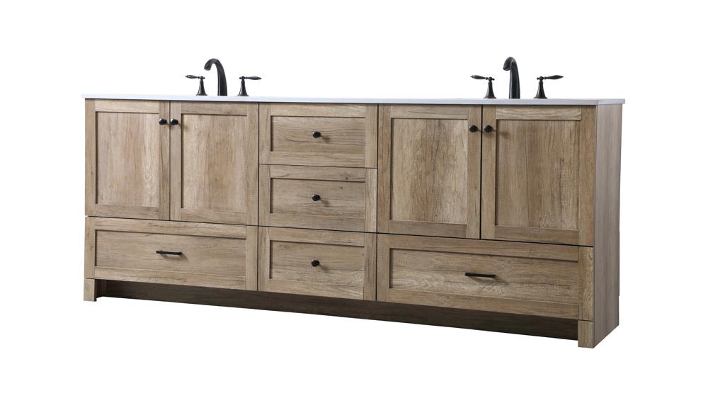 Elegant Furniture & Lighting - Soma 84 Inch Double Bathroom Vanity In Natural Oak - VF2884DNT veiw 8
