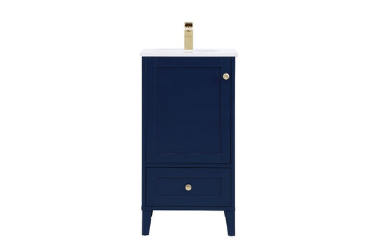 Elegant Furniture & Lighting - Sommerville 18 inch Single Bathroom Vanity in Blue - VF18018BL veiw 1