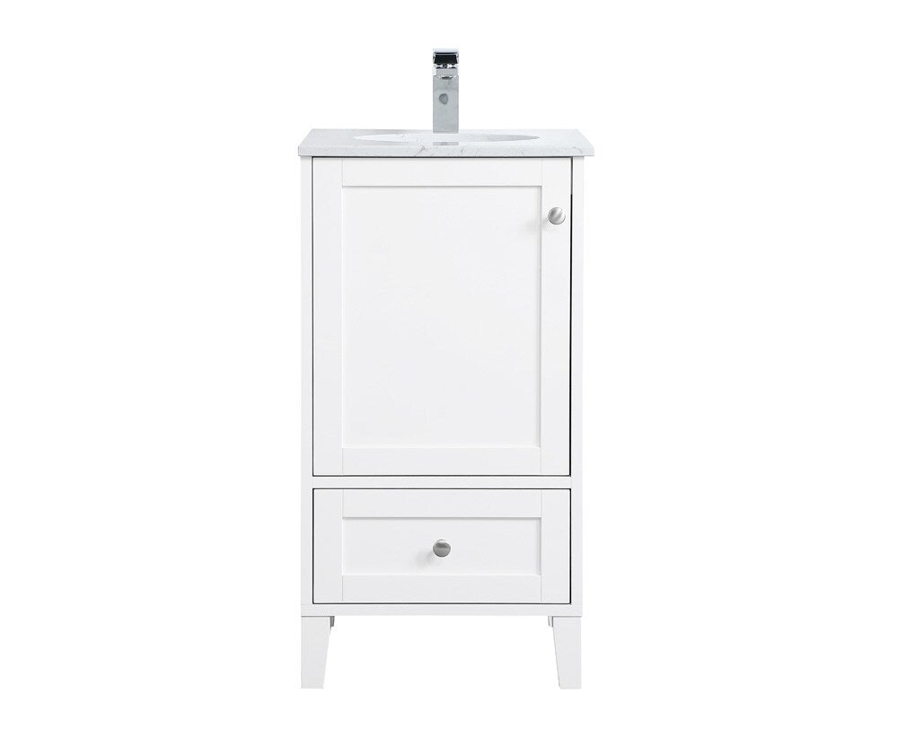 Elegant Furniture & Lighting - Sommerville 18 inch Single Bathroom Vanity in White - VF18018WH veiw 1