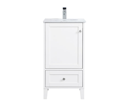 Elegant Furniture & Lighting - Sommerville 18 inch Single Bathroom Vanity in White - VF18018WH veiw 1